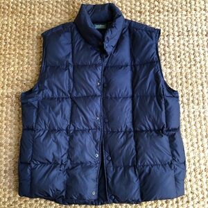 New: LL BEAN Goose Down Packable Puffer Vest. Navy Blue. Size Large